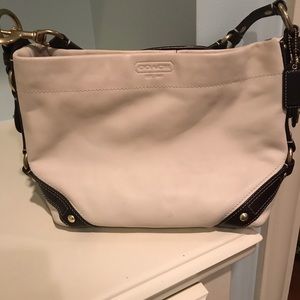 Coach white/brown handbag